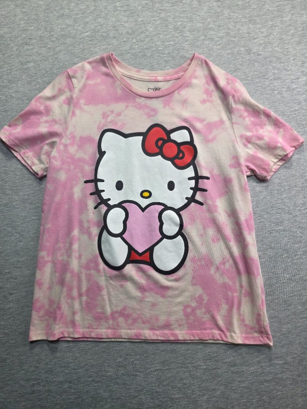 Hello Kitty by Sanrio Tie Dye Heart Graphic T-Shirt Pink Youth Size M 7/9